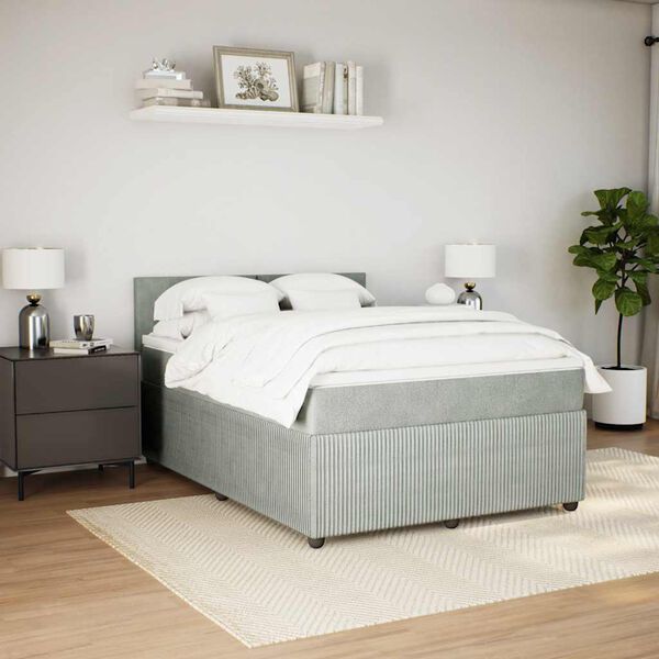 vidaXL &Kappa;&rho;&epsilon;&beta;ά&tau;&iota; Boxspring &mu;&epsilon; &Sigma;&tau;&rho;ώ&mu;&alpha; &Alpha;&nu;&omicron;&iota;&chi;&tau;ό &Gamma;&kappa;&rho;&iota; 140x190 &epsilon;&kappa;. &Beta;&epsilon;&lambda;&omicron;ύ&delta;&iota;&nu;&omicron;