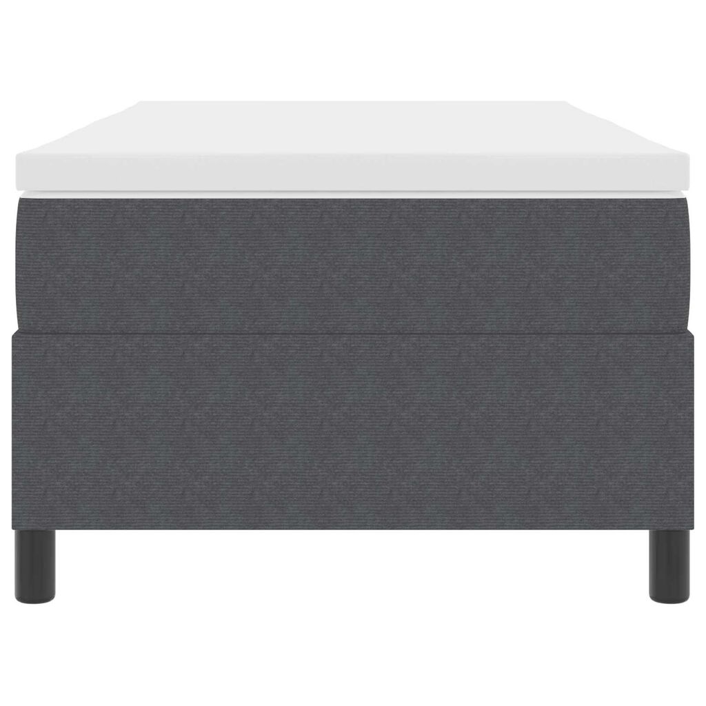 vidaXL Κρεβάτι με Στρώμα σε Σκούρο Γκρι, 90 x 200 εκ, Υφασμάτινο Κοντούρι