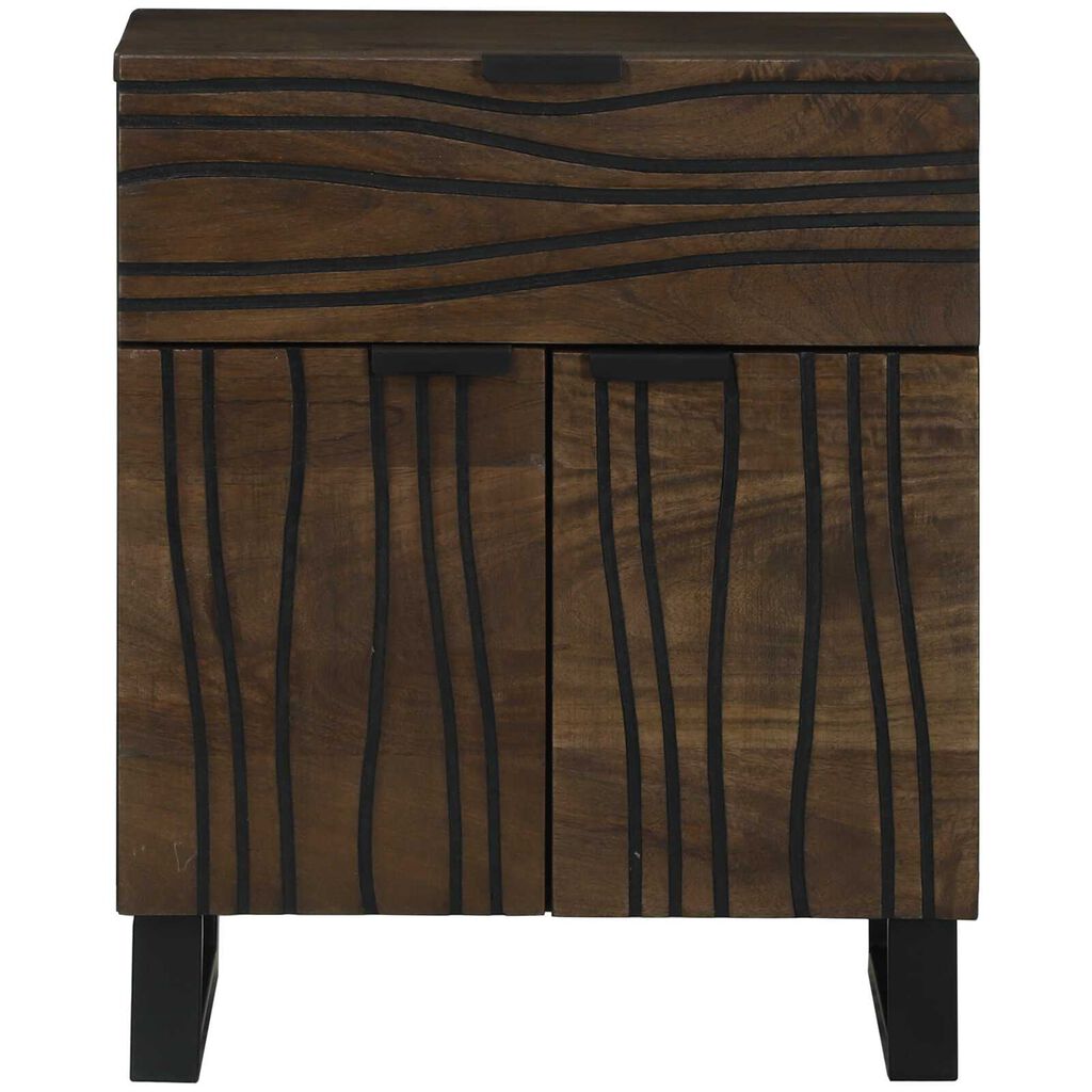 vidaXL Κομοδίνο με συρτάρι Καρυδιά 50 x 33 x 60 εκ Μασίφ ξύλο μάνγκο