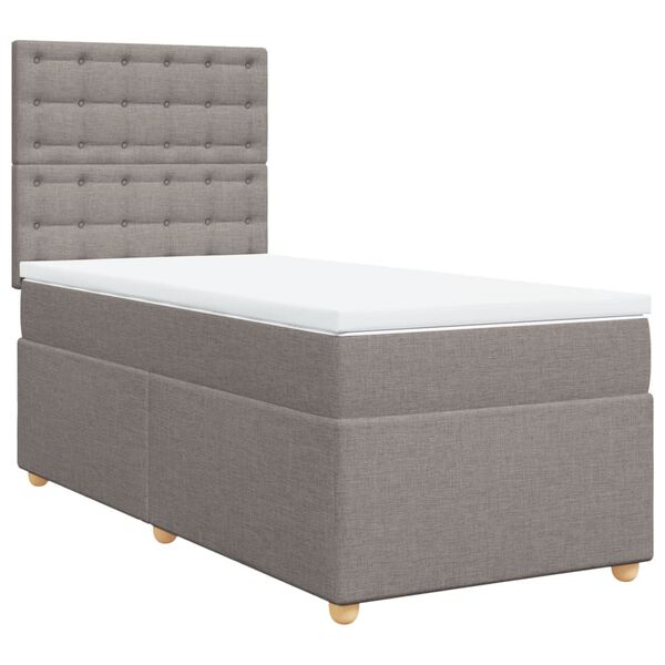 vidaXL &Kappa;&rho;&epsilon;&beta;ά&tau;&iota; Boxspring &mu;&epsilon; &Sigma;&tau;&rho;ώ&mu;&alpha; Taupe 90x200 &epsilon;&kappa;. &Upsilon;&phi;&alpha;&sigma;&mu;ά&tau;&iota;&nu;&omicron;