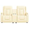 vidaXL Πολυθρόνα Μασάζ Διθέσια με Ποτηροθήκη Ανακλ. Κρεμ Συνθ. Δέρμα