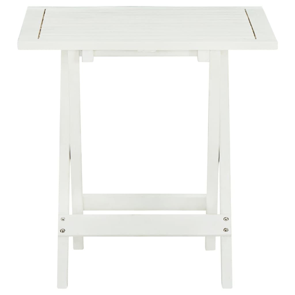 vidaXL Τραπέζι Bistro Λευκό 46 x 46 x 47 εκ. από Μασίφ Ξύλο Ακακίας