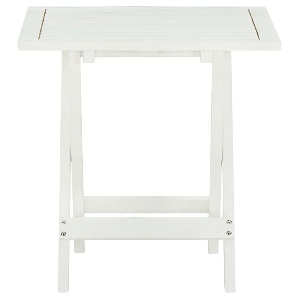 vidaXL Τραπέζι Bistro Λευκό 46 x 46 x 47 εκ. από Μασίφ Ξύλο Ακακίας