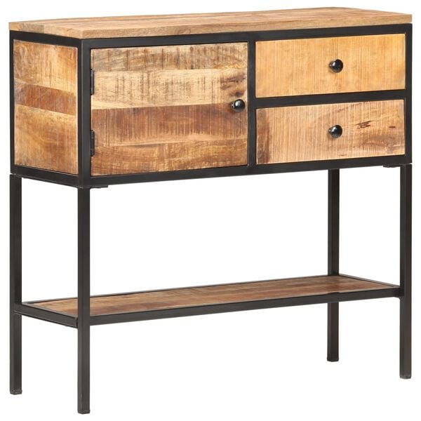 vidaXL Κονσόλα 85 x 30 x 80 εκ. από Ακατέργαστο Ξύλο Μάνγκο