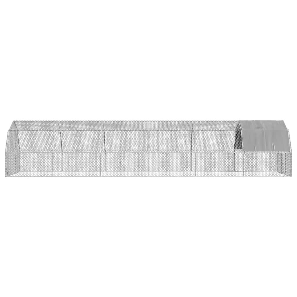 vidaXL Τρέξιμο για κοτόπουλα με οροφή 2,5x12x2,25 μ. από Γαλβ. Χάλυβα