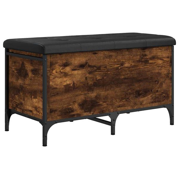 vidaXL Παγκάκι Αποθήκευσης Καπνιστή Δρυς 82x42x45 εκ. από Επεξ. Ξύλο
