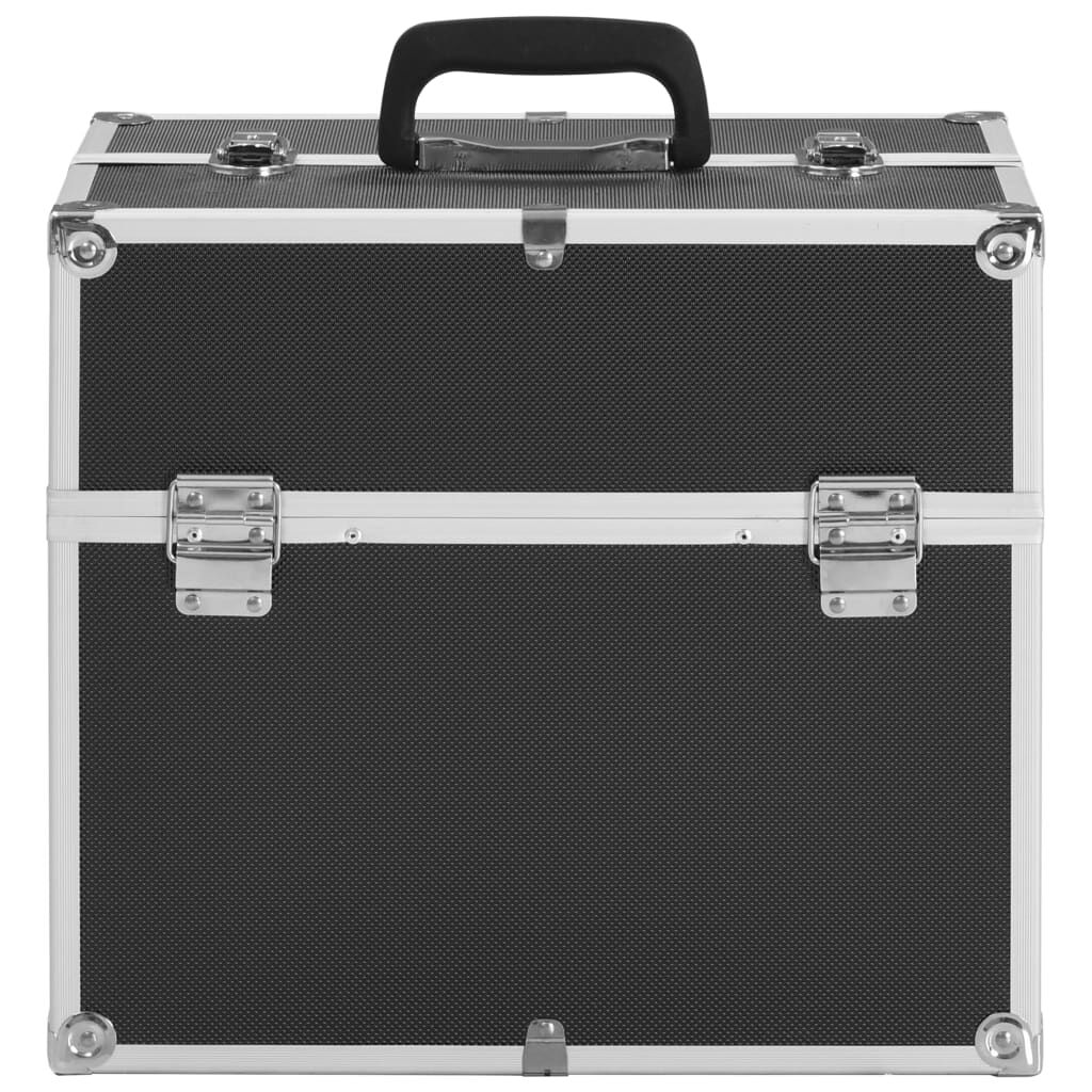 vidaXL Βαλίτσα Μακιγιάζ Μαύρη 38x23x34 εκ. Αλουμινίου