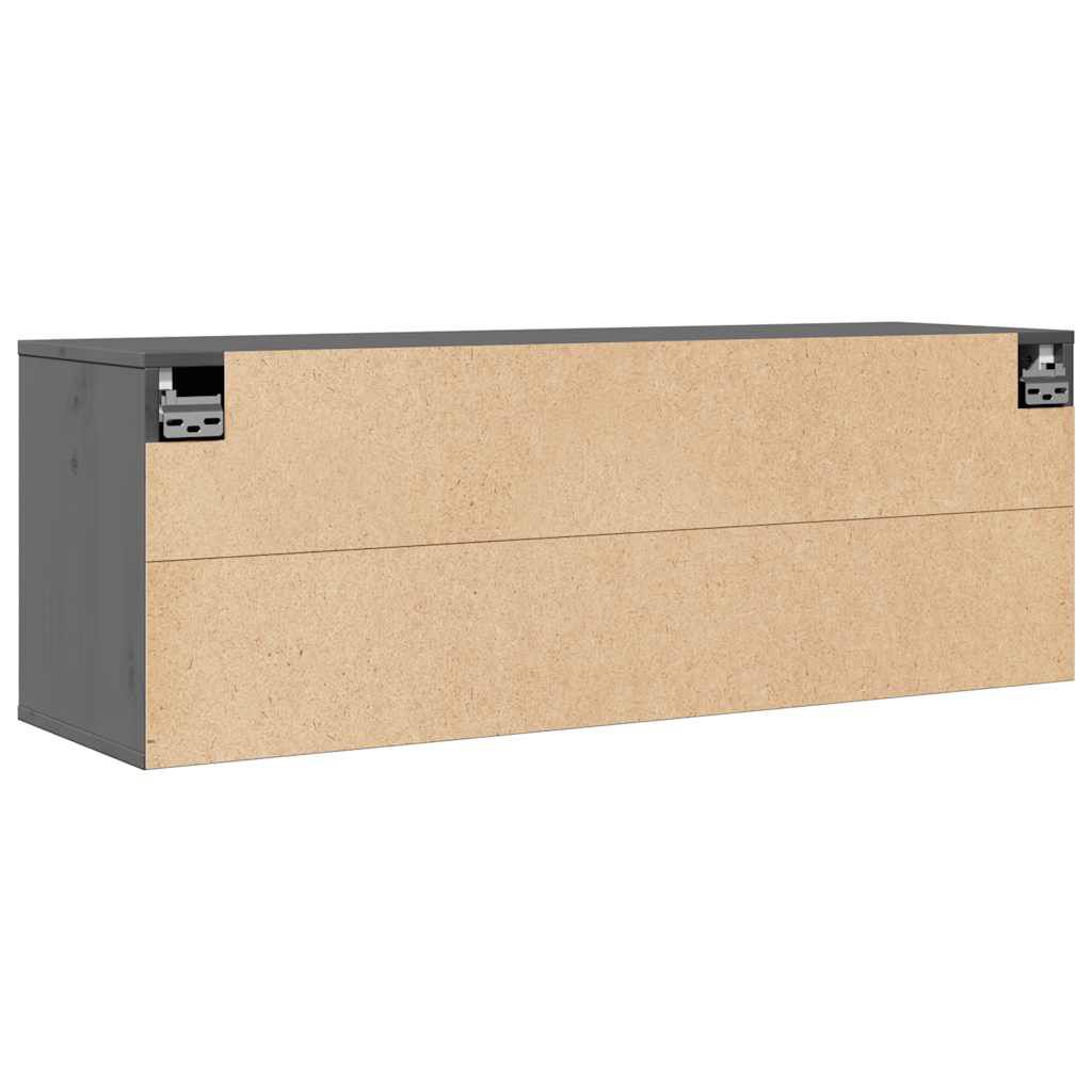 vidaXL Ντουλάπι Τοίχου Γκρι 100 x 30 x 35 εκ. από Μασίφ Ξύλο Πεύκου