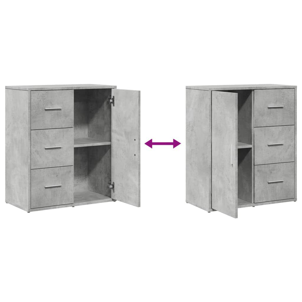 vidaXL Βοηθητικά Ντουλάπια 2 τεμ. Γκρι Σκυρ. 60x31x70εκ Επεξεργ. Ξύλο