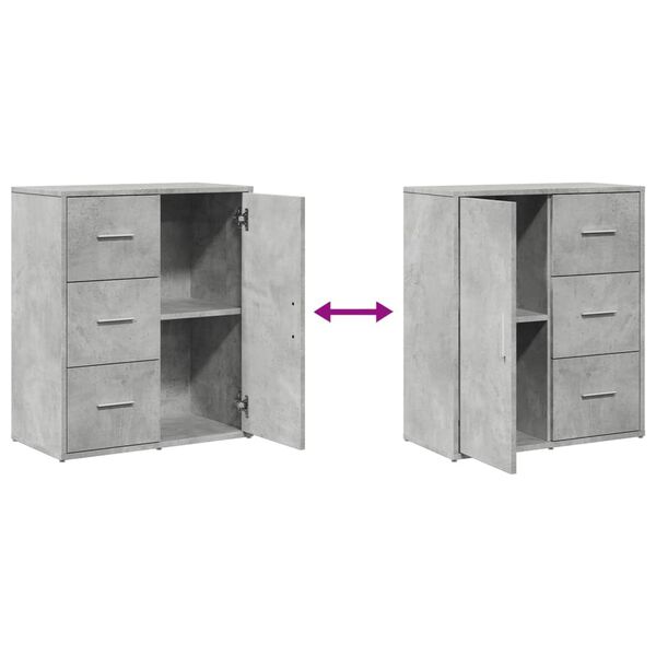 vidaXL Βοηθητικά Ντουλάπια 2 τεμ. Γκρι Σκυρ. 60x31x70εκ Επεξεργ. Ξύλο