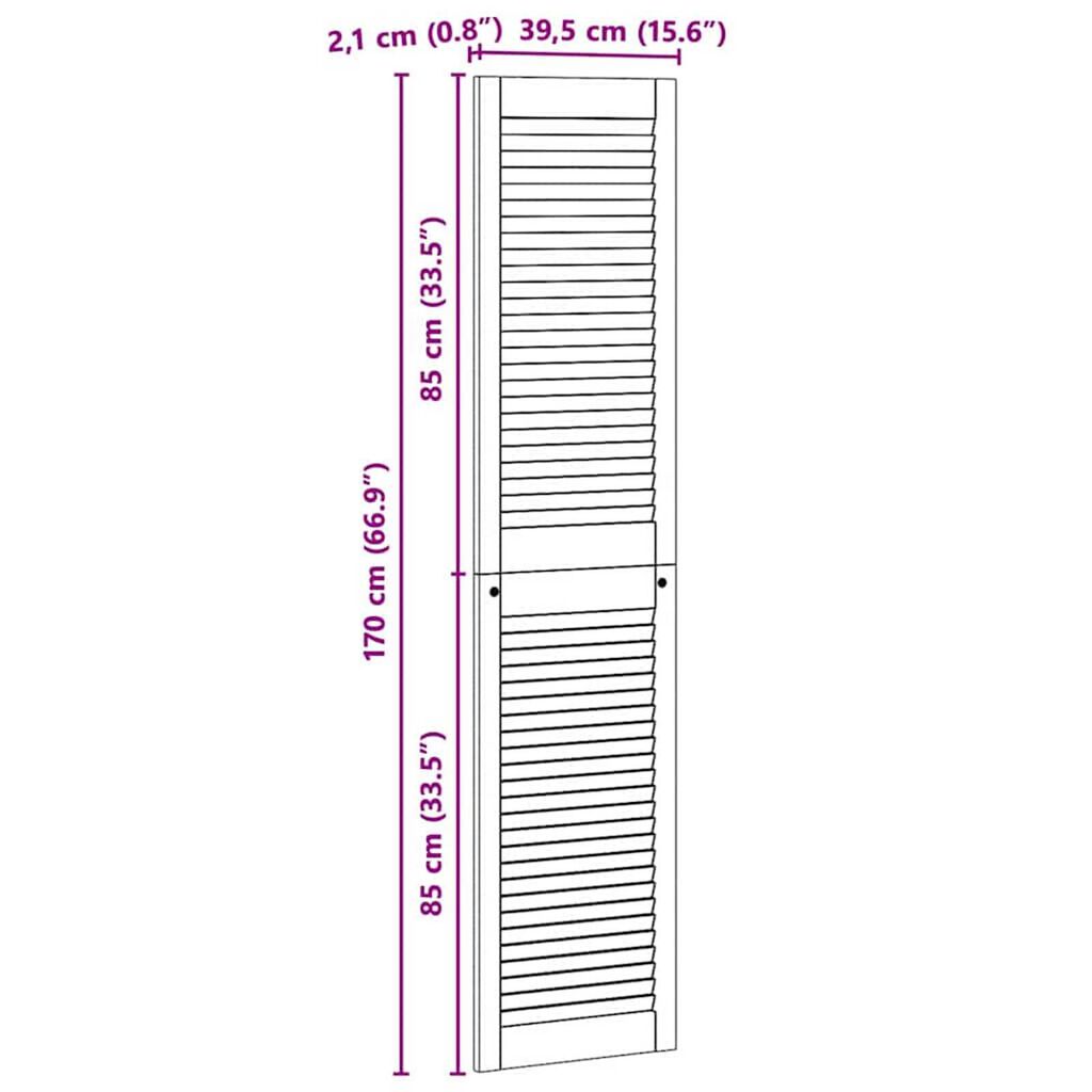 vidaXL Πόρτες Ντουλάπας με πόρτα 4 pcs Καφέ 170 x 39.5 x 2.1 εκ
