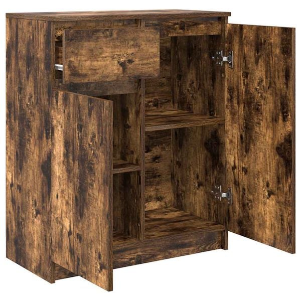 vidaXL Συρταριέρα με Συρτάρια Καπνιστή Δρυς 71x35x84 εκ. Επεξ. Ξύλο