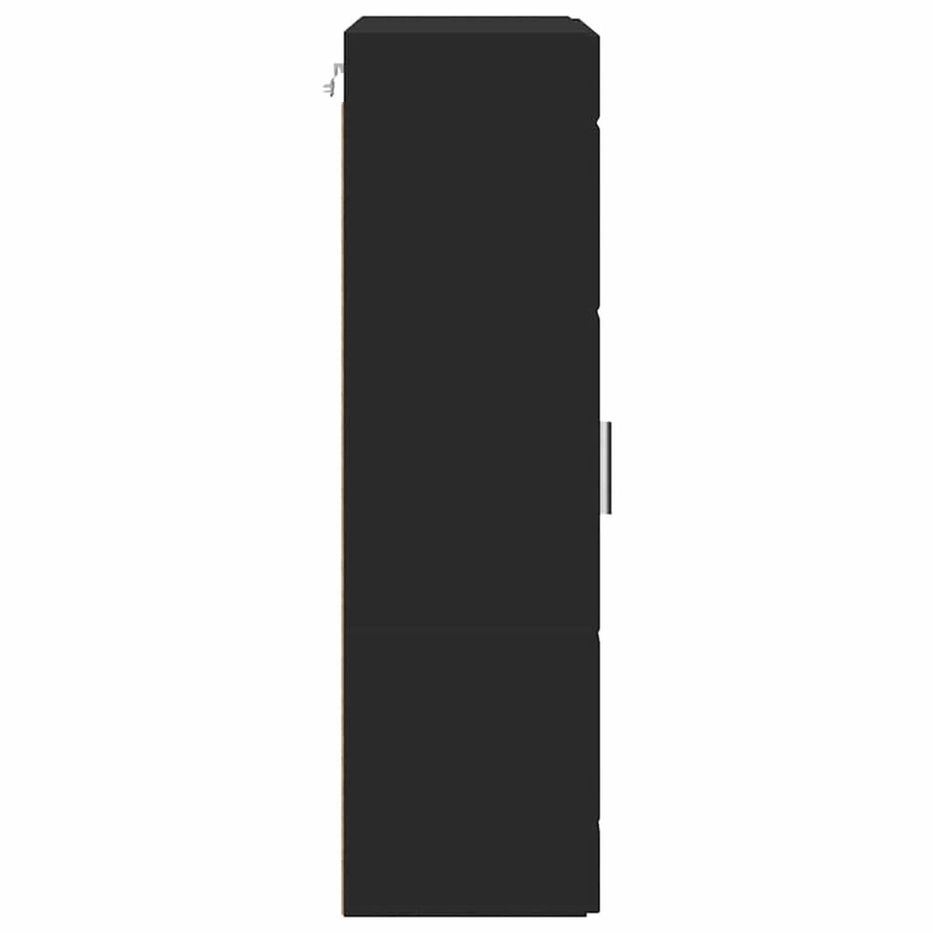 vidaXL Ντουλάπα τοίχου Μαύρο 55 x 29 x 100 εκ Επεξεργασμένο ξύλο