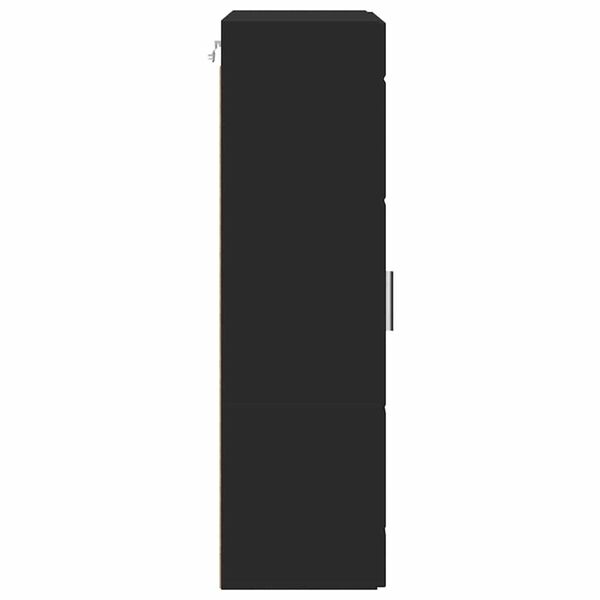 vidaXL Ντουλάπα τοίχου Μαύρο 55 x 29 x 100 εκ Επεξεργασμένο ξύλο