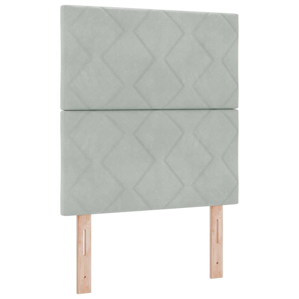 vidaXL Κρεβάτι Box Spring LED με Στρώμα Ανοιχτό γκρι 80 x 200 cm