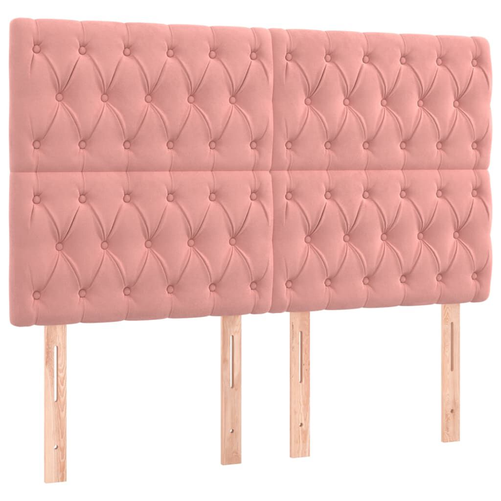 vidaXL Κρεβάτι Boxspring με Στρώμα Ροζ 160x200 εκ. Βελούδινο