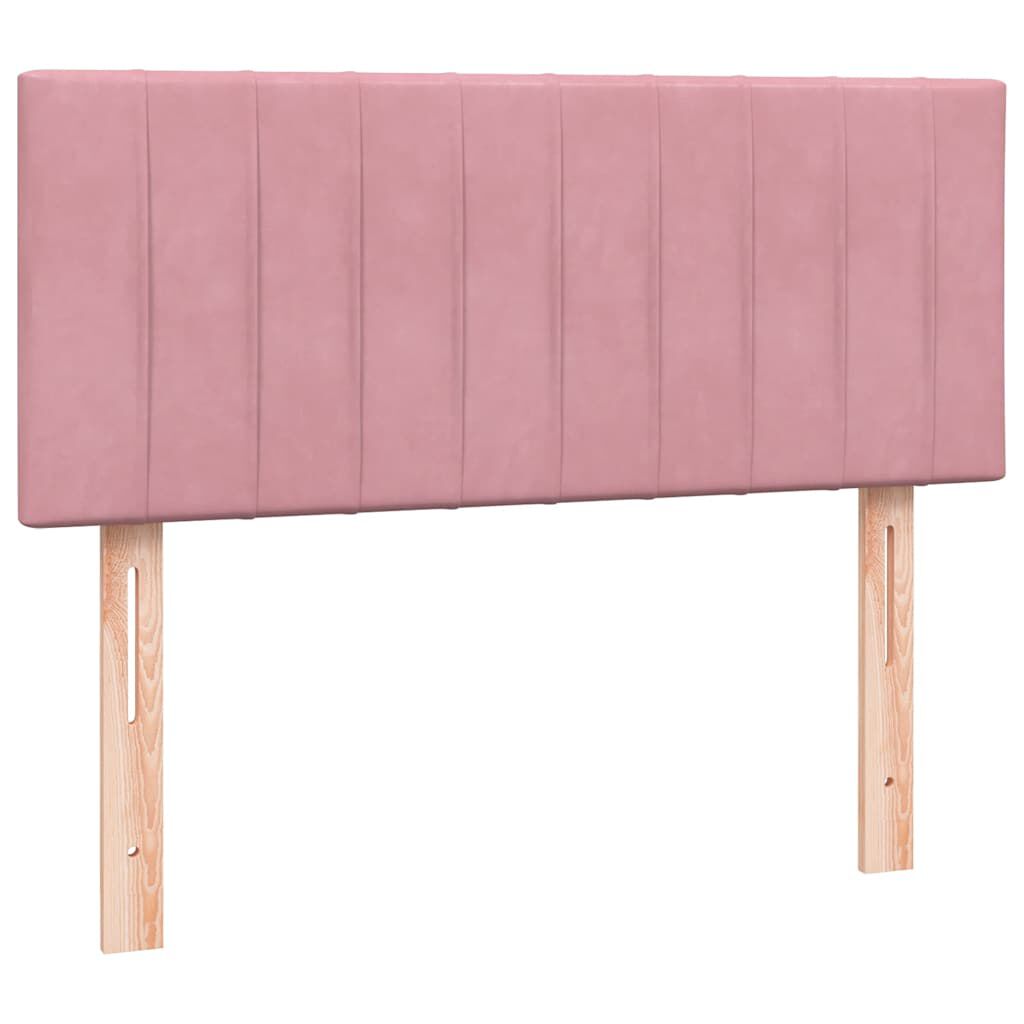 vidaXL Box Spring κρεβάτι με στρώμα ροζ 120x220 cm Βελούδινο