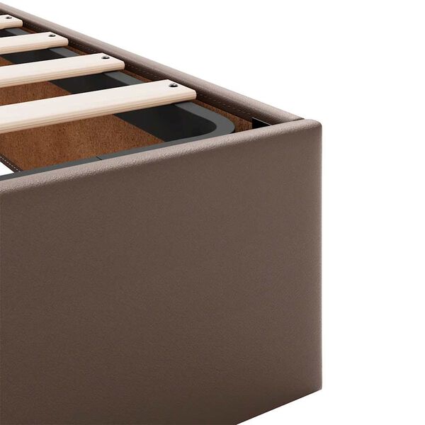 vidaXL Οθωμανικό κρεβάτι με στρώμα καφέ 100x200cm Faux Leather