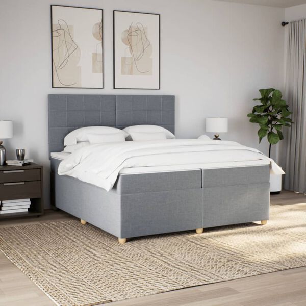 vidaXL &Kappa;&rho;&epsilon;&beta;ά&tau;&iota; Boxspring &mu;&epsilon; &Sigma;&tau;&rho;ώ&mu;&alpha; &Alpha;&nu;&omicron;&iota;&chi;&tau;ό &Gamma;&kappa;&rho;&iota; 200x200 &epsilon;&kappa;. &Upsilon;&phi;&alpha;&sigma;&mu;ά&tau;&iota;&nu;&omicron;