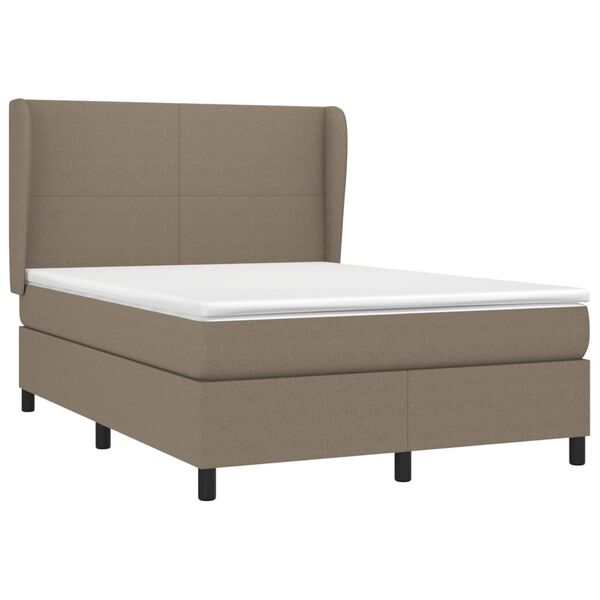 vidaXL &Kappa;&rho;&epsilon;&beta;ά&tau;&iota; Boxspring &mu;&epsilon; &Sigma;&tau;&rho;ώ&mu;&alpha; Taupe 140x200 &epsilon;&kappa;. &Upsilon;&phi;&alpha;&sigma;&mu;ά&tau;&iota;&nu;&omicron;
