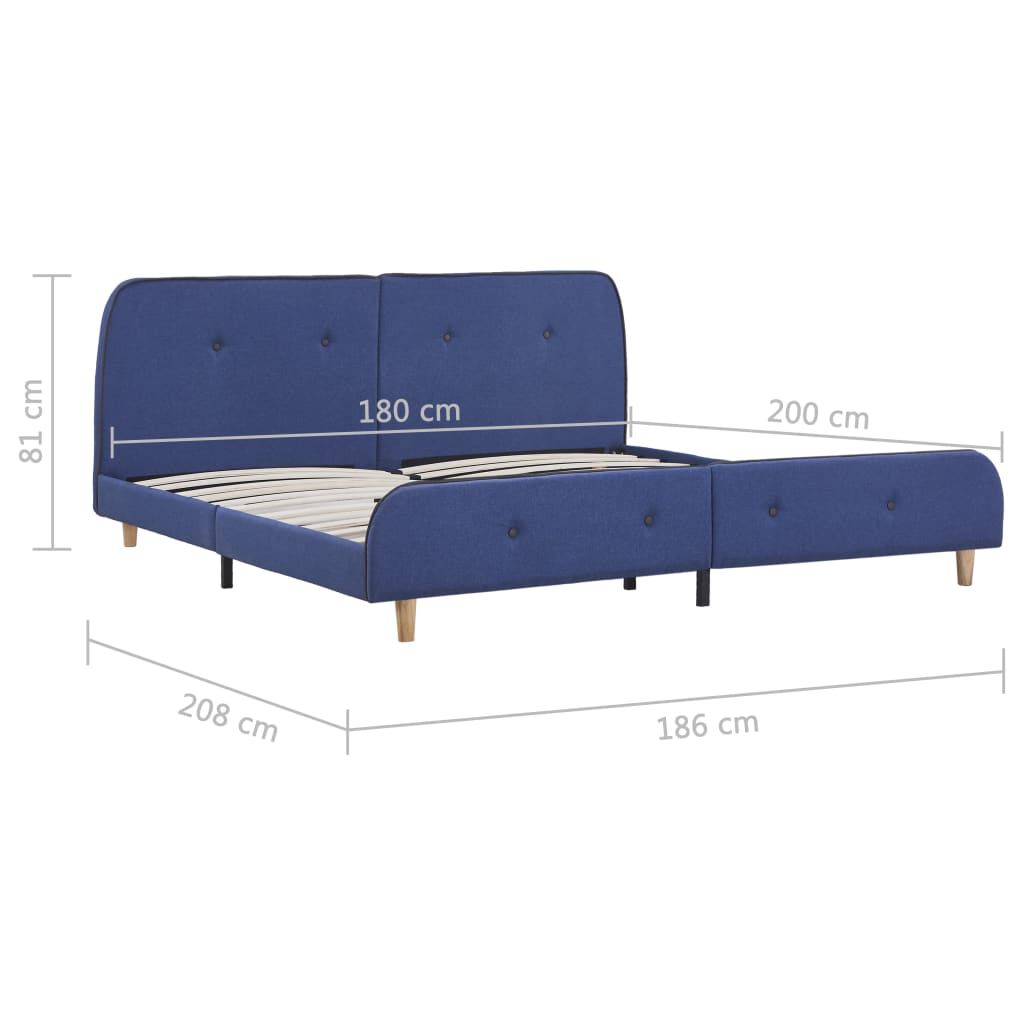 vidaXL Πλαίσιο Κρεβατιού Μπλε 180 x 200 εκ. Υφασμάτινο