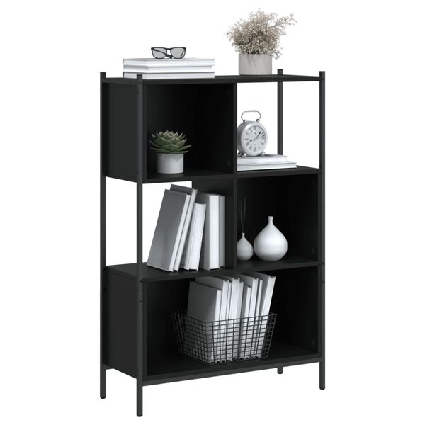 vidaXL Βιβλιοθήκη Μαύρη 72 x 28 x 109 εκ. από Επεξεργασμένο Ξύλο