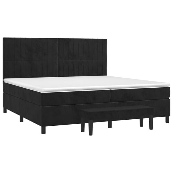 vidaXL &Kappa;&rho;&epsilon;&beta;ά&tau;&iota; Boxspring &mu;&epsilon; &Sigma;&tau;&rho;ώ&mu;&alpha; &Mu;&alpha;ύ&rho;&omicron; 200x200 &epsilon;&kappa;. &Beta;&epsilon;&lambda;&omicron;ύ&delta;&iota;&nu;&omicron;