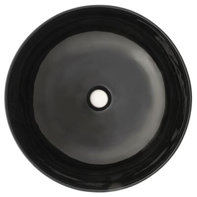 vidaXL Νιπτήρας Στρογγυλός Μαύρος 41,5 x 13,5 εκ. Κεραμικός