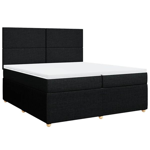 vidaXL &Kappa;&rho;&epsilon;&beta;ά&tau;&iota; Boxspring &mu;&epsilon; &Sigma;&tau;&rho;ώ&mu;&alpha; &Mu;&alpha;ύ&rho;&omicron; 200x200 &epsilon;&kappa;. &Upsilon;&phi;&alpha;&sigma;&mu;ά&tau;&iota;&nu;&omicron;