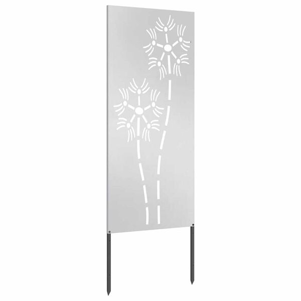 vidaXL Διακοσμητική Πλάκα Κήπου Ασημί 50 x 140 cm Ανοξείδωτο ατσάλι