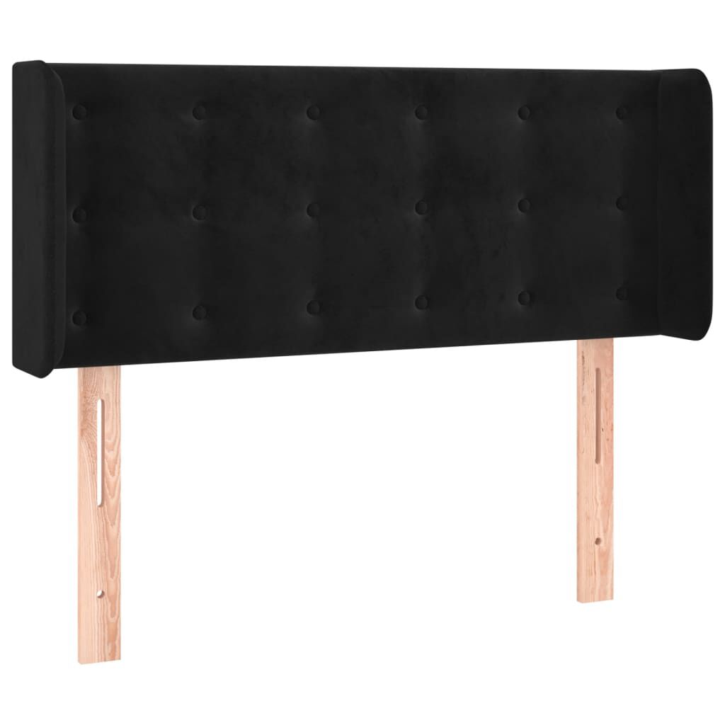 vidaXL Κεφαλάρι με Πτερύγια Μαύρο 83x16x78/88 εκ. Βελούδινο