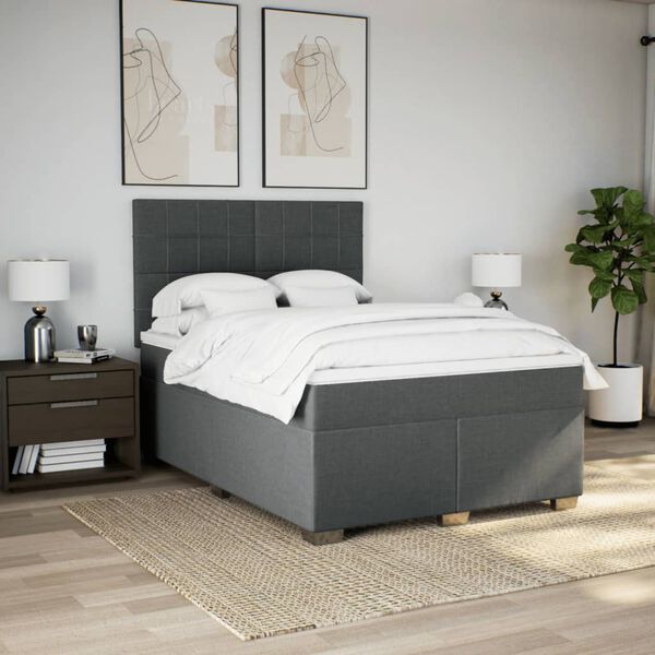 vidaXL &Kappa;&rho;&epsilon;&beta;ά&tau;&iota; Boxspring &mu;&epsilon; &Sigma;&tau;&rho;ώ&mu;&alpha; &Sigma;&kappa;&omicron;ύ&rho;&omicron; &Gamma;&kappa;&rho;&iota; 160x200 &epsilon;&kappa; &Upsilon;&phi;&alpha;&sigma;&mu;ά&tau;&iota;&nu;&omicron;