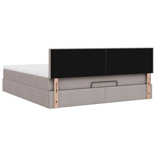 vidaXL Οθωμανικό κρεβάτι με στρώμα Taupe 180x200cm ύφασμα
