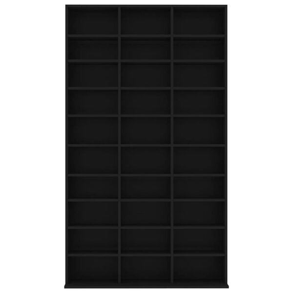 vidaXL Έπιπλο για CD Μαύρο 102 x 16 x 177,5 εκ. από Επεξεργασμένο Ξύλο