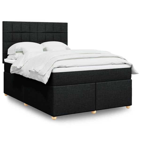 vidaXL &Kappa;&rho;&epsilon;&beta;ά&tau;&iota; Boxspring &mu;&epsilon; &Sigma;&tau;&rho;ώ&mu;&alpha; &Mu;&alpha;ύ&rho;&omicron; 140x200 &epsilon;&kappa;. &Upsilon;&phi;&alpha;&sigma;&mu;ά&tau;&iota;&nu;&omicron;