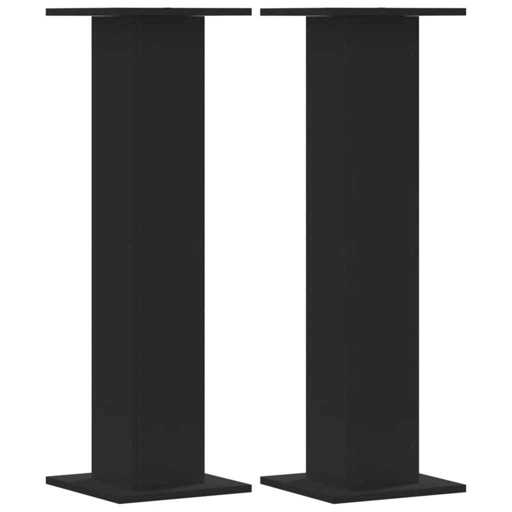vidaXL Βάσεις Φυτών 2 τεμ. Μαύρες 30x30x95 εκ. από Επεξεργασμένο Ξύλο