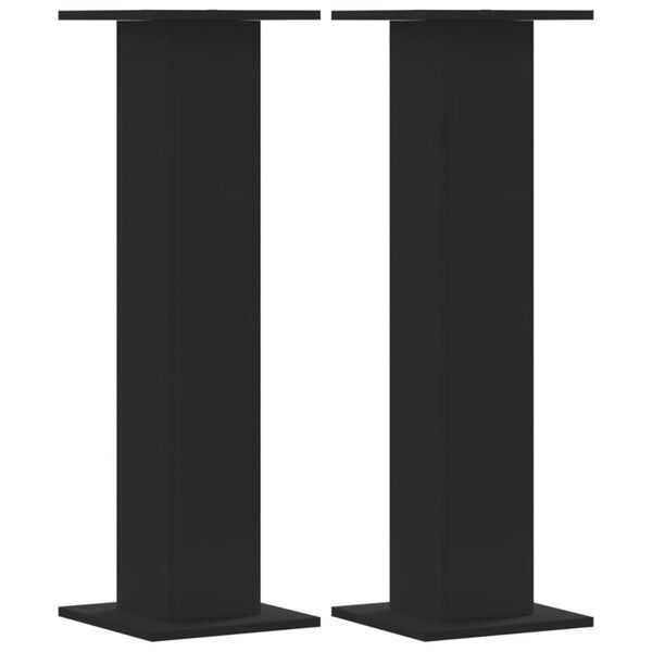 vidaXL Βάσεις Φυτών 2 τεμ. Μαύρες 30x30x95 εκ. από Επεξεργασμένο Ξύλο