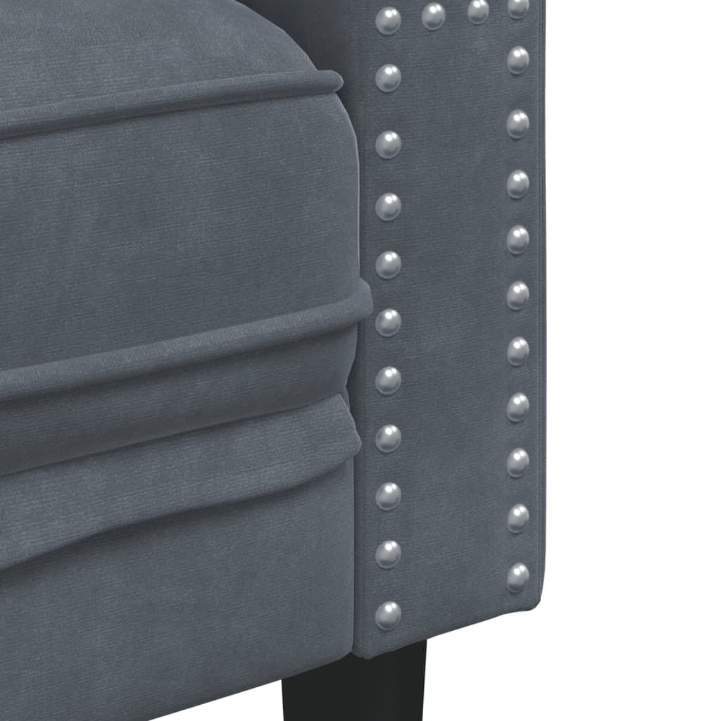 vidaXL Πολυθρόνα Chesterfield Σκούρο Γκρι Βελούδινη