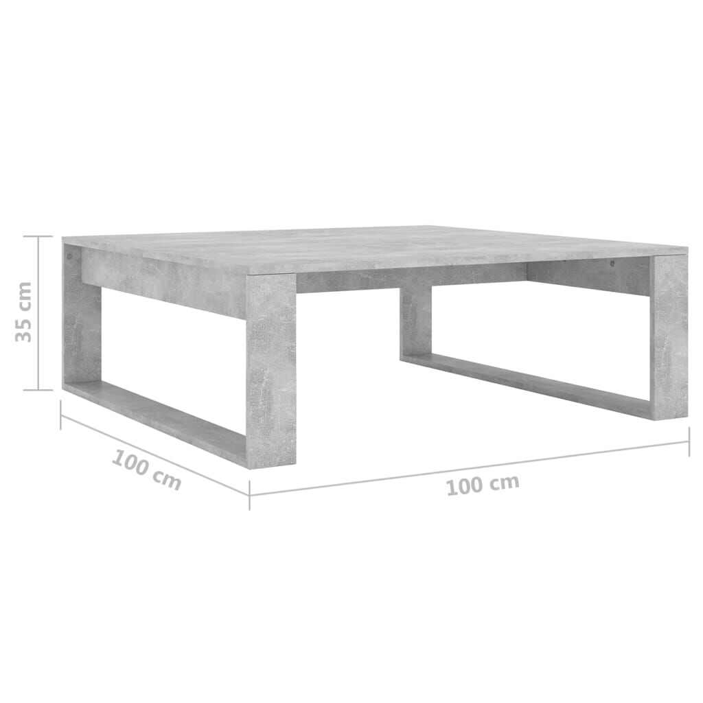 vidaXL Τραπεζάκι Σαλονιού Γκρι Σκυρ. 100 x 100 x 35 εκ. Επεξ. Ξύλο