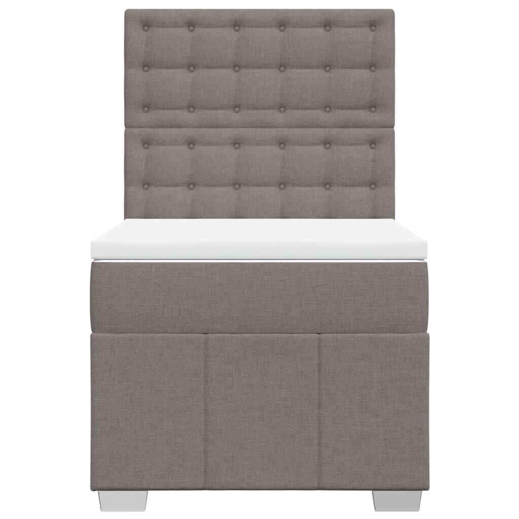 vidaXL Κρεβάτι Boxspring με Στρώμα Taupe 100 x 200 εκ. Υφασμάτινο