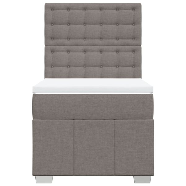 vidaXL Κρεβάτι Boxspring με Στρώμα Taupe 100 x 200 εκ. Υφασμάτινο