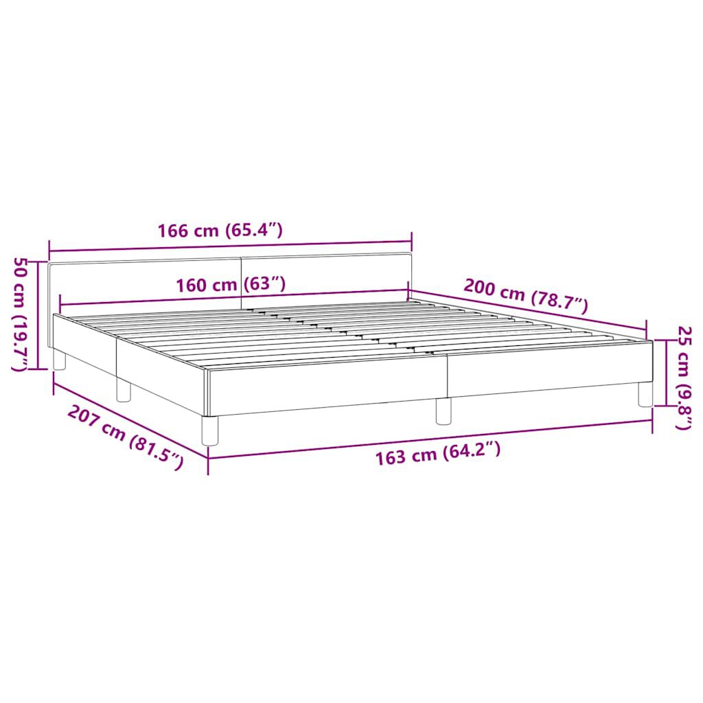 vidaXL Σκελετός Κρεβατιού Χωρίς Στρώμα Κρεμ 160x200 εκ. Υφασμάτινο