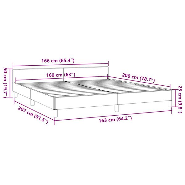 vidaXL Σκελετός Κρεβατιού Χωρίς Στρώμα Κρεμ 160x200 εκ. Υφασμάτινο
