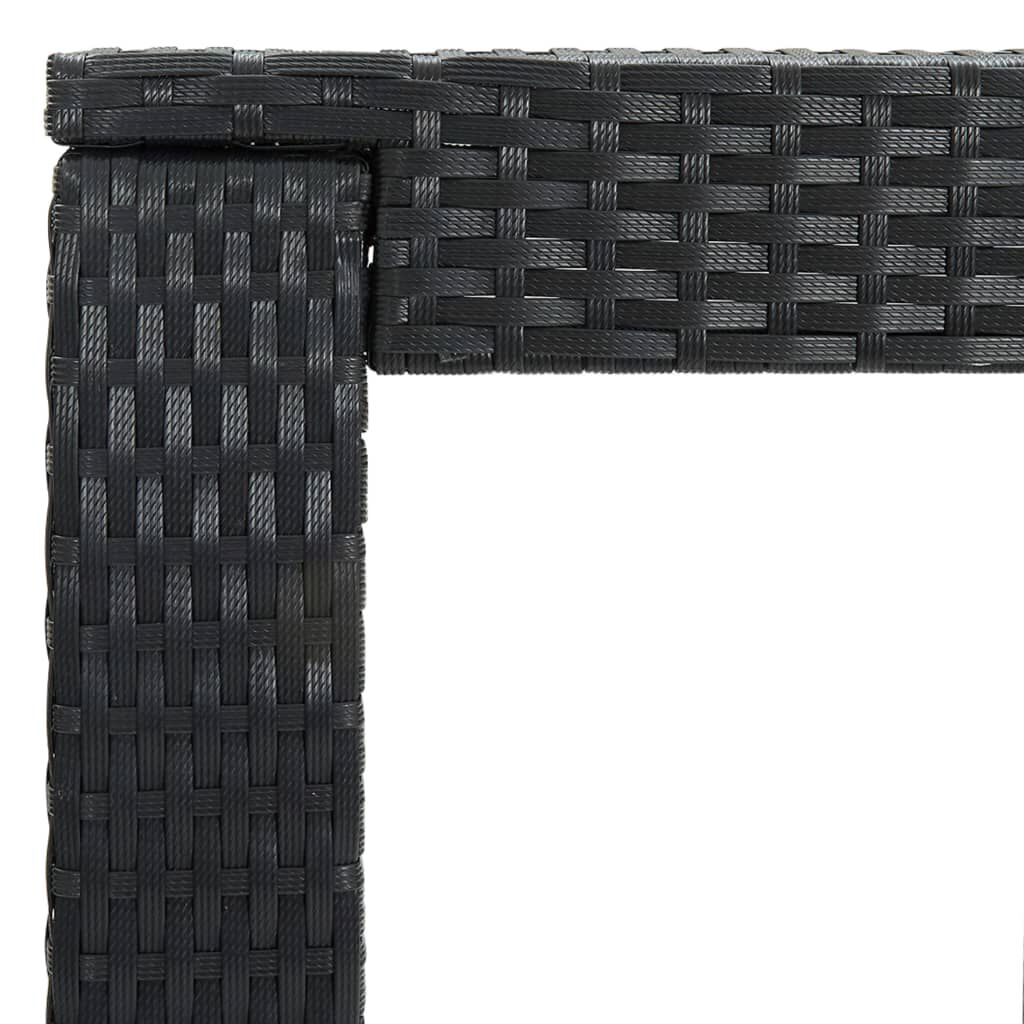 vidaXL Τραπέζι Μπαρ Κήπου Μαύρο 60,5x60,5x110,5 εκ. Συνθετικό Ρατάν