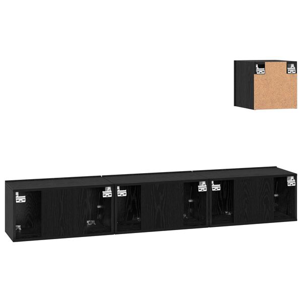 vidaXL Σετ TV Άλλο με αποθήκευση με πόρτα 4 pcs Μαύρη Δρυς 60 x 30 x 30 cm
