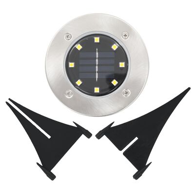 vidaXL Σποτ Ηλιακά Χωνευτά - Καρφωτά LED 8 τεμ. Λευκό