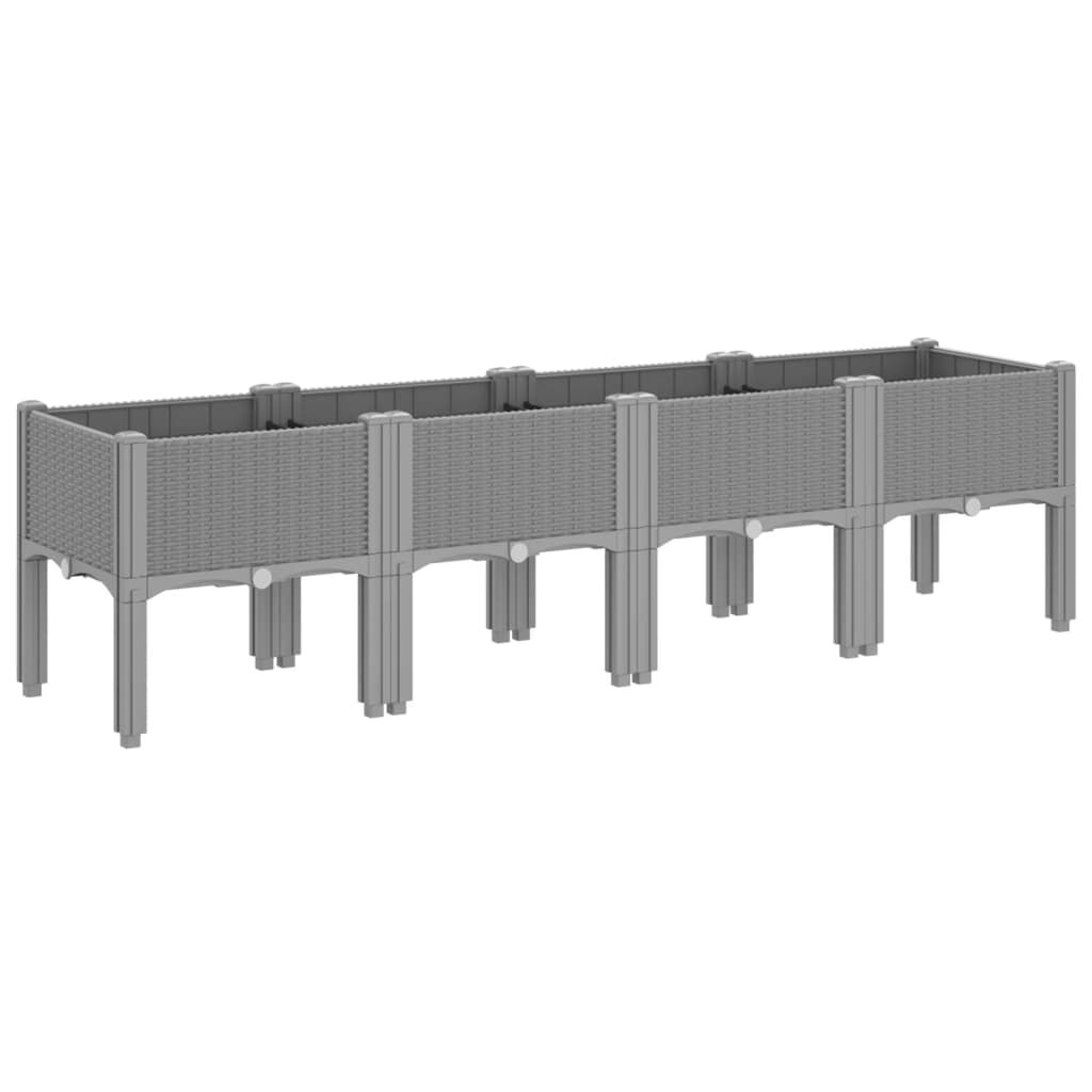 vidaXL Ζαρντινιέρα Κήπου με Πόδια Αν. Γκρι 160x40x42 εκ Πολυπροπυλένιο