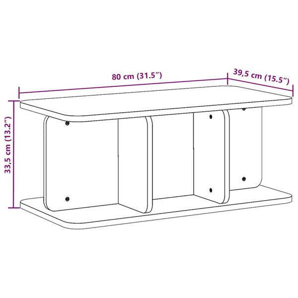 vidaXL Τραπεζάκι σαλονιού Λευκό 80 x 39.5 x 33.5 εκ Μασίφ ξύλο πεύκου