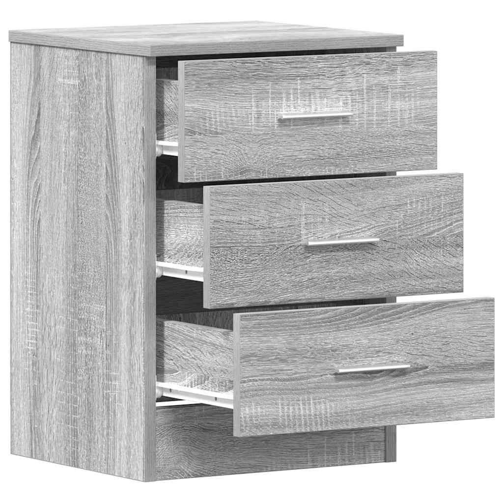 vidaXL Κομοδίνα 2 Τεμ. Γκρι Sonoma 38x35x56 εκ. από Επεξεργασμένο Ξύλο