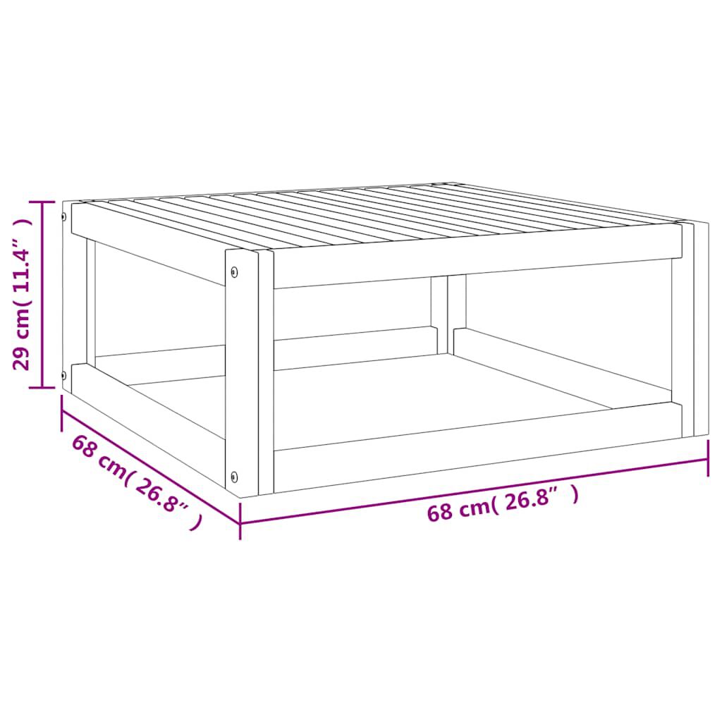 vidaXL Τραπεζάκι Σαλονιού 68 x 68 x 29 εκ. από Μασίφ Ξύλο Ακακίας